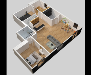 1 bhk flat house design