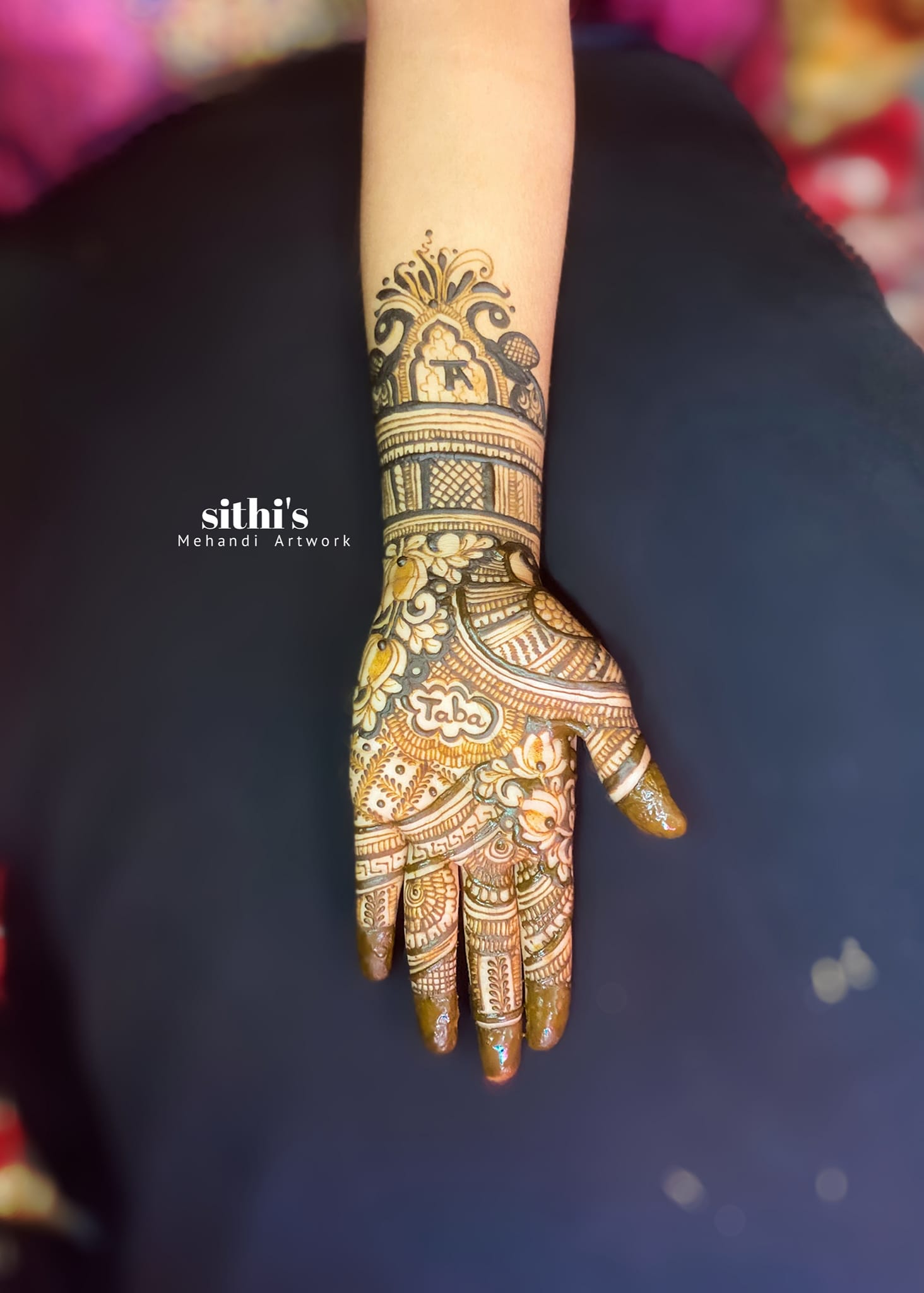 Back Hand Mehndi design for bridal